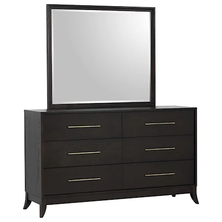 Modern Dresser and Mirror Set